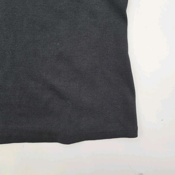 Anthropologie Top Womens Small Black Tank Bow Tie Shoulder Ribbed Maeve - Picture 4 of 12